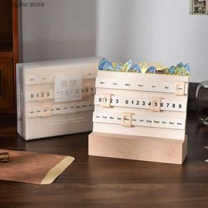 Calendar Desktop organization Wooden Slider calendar Calendar 2024 Calendar Planner Worksheet Wall Calendar Kawaii Y240327