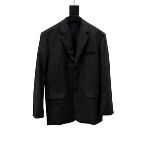 الإصدار الصحيح من B Family's 24FW Trend Loose Litt Black Suit Suit Suit Minimalist Complication لكل من الرجال والنساء 0C8M