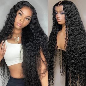 Deep Wave Lace Frontal Wig HD Lace Closure 6X4 Glueless Wig Pre Cut Curly 13x4 Lace Front Human Hair Wigs for Women Wet and Wavy