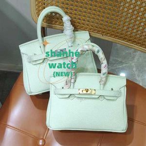 Original Tote Bag Head layer cowhide lychee pattern bag bubble green genuine leather womens togo mini versatile handbag