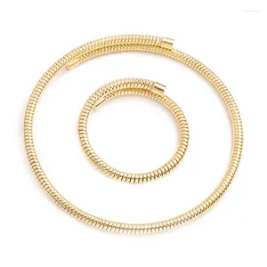 Набор серег-ожерелья, набор из 2 модных украшений унисекс на запястье, эластичный металлический пружинный штабелируемый многослойный браслет для женщин и мужчин