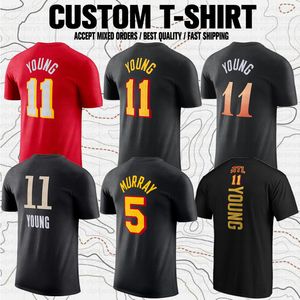 Trae Young Basketbol Spor Kulübü Hayranları Markalı Kısa Kollu T-Shirt Performans Uygulaması Tees