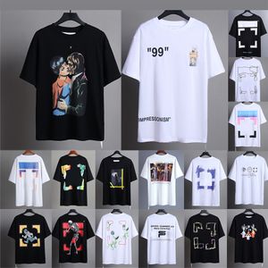 Summer Men Designer T Shirt Pure Cotton Tees Print T Shirts Casual Couples Kort ärmar Tee Bekväm för män och kvinnor USA Size S-XL