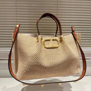 Designer Tote Bag Straw Handväskor Evening Gold Crochet Purse Women Chain Hobo Totes Axel Messenger Bag Metal Lock Wallet Crossbody Bag Luxury Makeup Clutch