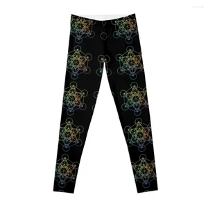 Active Pants Metatron's Cube Sacred Geometry Leggings Damen Gym Sport Set Legging Raises Bufor Girls Womens