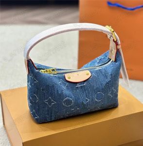 Kvinna kullar denim solnedgången duk handväskor axelpåsar underarm designer crossbody väska små totes