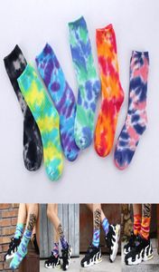 Highquality Cotton Skate Sock 6 Colours Men Men Men Sock Kneehigh Funny Rowing Running Turing Tieb Dye Stockings Designer Socks EJY3061784