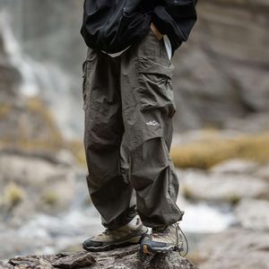 Double Pleated Large Pocket Parachute Soldier Pants Spring New Loose Outdoor Waterproof Casual Workwear