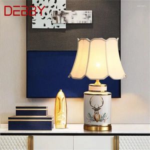 Bordslampor Debby Ceramic Brass Desk Light For Home Living Room Matsalbottenkontor