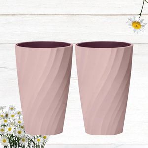 Mugs 2 Pcs Glass Cups Home Gargle Travel Tooth Mug Toothbrush Holder Household Pink Lovers