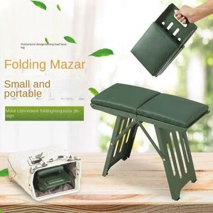 Camp Furniture Mini Steel Portable Folding Thickened Simple Camping Stool Chair Outdoor Fishing Hiking Backpacking Light Queue Train