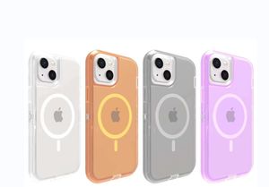 Heißverkaufte transparente magnetische Saugroboter-Anti-Drop-Telefonhülle, stoßfeste Handyhülle für iPhone 15 14 13 12 11 Pro Max mit OPP-Beutel