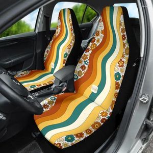 Car Seat Covers Groovy Waves Cute Retro Boho Hippie For Vehicle Women Set Of 2 Front Protectors