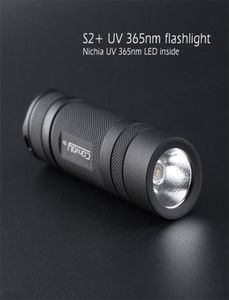 Convoy S2 UV 365NM LED -ficklampa med Nichia LED i fluorescerande Agent DetectionUva 18650 18650 Ultraviolet ficklampa 2208128256211
