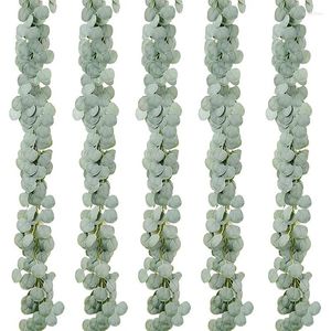 Decorative Flowers 5 Pack Artificial Eucalyptus Garland Greenery Vines Strands For Wedding Party Garden Decoration