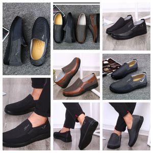 Casual Shoe Gai Sneaker Sport tygsko man Formell klassisk toppskor Soft Sole Flats Leathers Men Shoe Black Comfort Softs Storlek 38-50