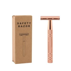 Blade Rose Gold Razor Classic Double Edge Safety Razor for Mens Shaving;Womens Hair Removal with Shaving Blades Manual Shaver