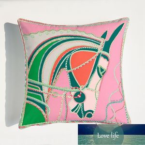 Wholesale European-Style Light Luxury Velvet Pink Duplex Printing Pillow Cushion Sofa Back Cushion Model Room Decoration Lumbar Support Pillows