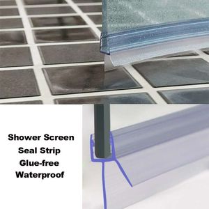 Ny 20mm duschskärm Strip PVC Frameless Glass Door Bottom Weather Stripping Seal Sweep Lime Free Badrum Hårdvara för 4-6 mm