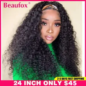 Wigs Beaufox Water Wave Wave Wig Wig Human Hair Wigs для чернокожих женщин, бразильский парик шарф, бесцветный Remy High