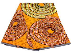 Big Circle African Polyester Wax Prints Fabric Orange Background Material 6 Yards3 Yards African Fabric for Party Dress4299687
