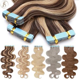 Extensions Tess Tape In Hair Extension 2.5g/pc Wavy Natural Hair Extensions Human Hair Adhesive Skin Weft Double Sides Seamless Invisible