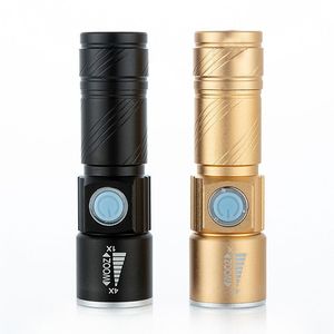 超明るい充電式LED TORCH USB LED Flashlight Mini Torches Flash Light Pocket Lamp Zoomable Lamp