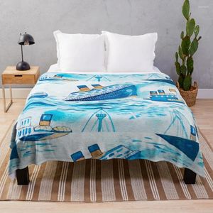 Blankets Ferry Boats Scrub Cap Throw Blanket Textile For Winter Home Double Summer Kid's Floral