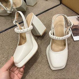 Summer Women's Shoes Baotou Mary Jane High-Heeled Shoes New Fashion Sexiga Shoed Shoes With Thick Platform Shoes Party High Heels Casual Shoes