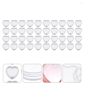 Storage Bottles 50 Pcs Heart-shaped Eye Shadow Box Travel Buttercream Small Pot Plastic Creams Pots