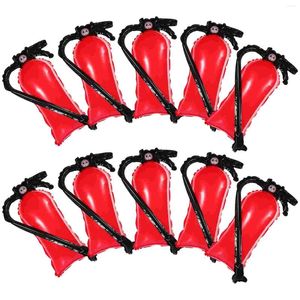 Party Decoration 10 Pcs Fire Decorations Extinguisher Shaped Balloon Balloons Inflatable Backdrop Aluminum Foil Fighting Props