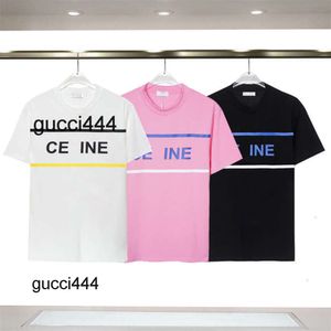 Algodão Ces Arc De cel Sweatabsorbing ne celi celins celnes ceine Casual Casal TEE T Moda Marca Pura Design Masculino Tijolo e Camiseta Pedra Carta Pescoço Redondo Pullo UWMZ