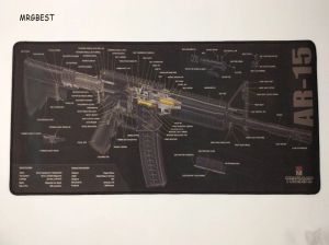 Pads Große Gun ar15 Mäusematte 30 x 80/40 x 80/40 x 90 cm, umweltfreundliches Gummi, erweitert, groß für Waffenliebhaber und Csgo Dota Gaming-Mauspad