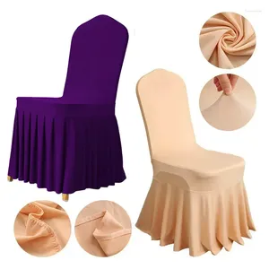 Chair Covers Fashion Spandex With Skirt Wedding Banquet Birthday Party Cover Home Dinning Seat El Decor