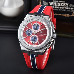 2024 Luxury Men's Quartz Watch with 6 Pin Timing and Running Seconds High Quality European Top Brand Timing Clock Rubber Band Men's Watch