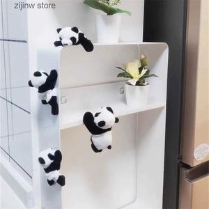 Lodówka magnesy magnetyczny Śliczny panda lodówka Magnet kreskówka miękka pluszowa lalka magnetyczna naklejka dusza darem podróżny kuchnia dekoracja domu y240322