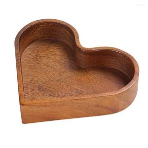 Piatti Vassoio in legno per frutta secca Pallet in legno massello Set snack a forma di cuore Tavolo da pranzo multiuso