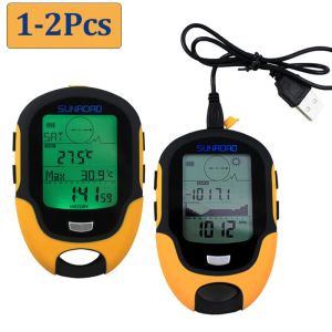 Compass Waterproof FR500 Barometer Compass Väderprognos LED Torch LCD Digital Altimeter Barometer Compass Thermometer Hygometer
