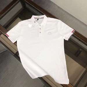 2024 Verão Novo Designer Homens Camisa Polo Original Único Mengjia Manga Curta Sedosa Pérola Algodão Bordado Padrão Clássico Mens Moda Cothing Top Asiático Tamanho M-3XL