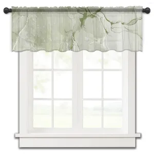 Gardin grön marmor textur kök gardiner tyll ren kort vardagsrum hem dekor voile draperier