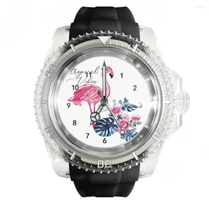 Наручные часы Модные прозрачные силиконовые белые часы Часы с большой птицей Мужские и женские кварцевые спортивные наручные часы