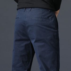 Frühling Herbst Casual Hosen Männer Hosen Kleidung Baumwolle Gerade Regelmäßige Für Korea Grundlegende Schwarz Khaki Blau 240318