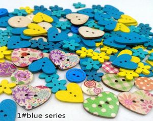 Wooden Buttons mixed size color 2 holes for handmade Gift Box Scrapbooking Crafts Party Decoration DIY Sewing draw3554085