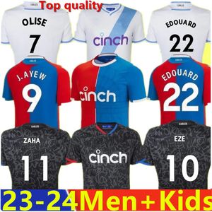 20232024 OLISEクリスタルサッカージャージ23 24 Zaha Eze J.Ayew Palace Home Top Football Shirt Kit Benteke Schlupp Mateta Edouard Gallagher Jerseyユニフォーム