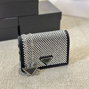 Fashion Shoulder Bag Triangle Chain Cross Body Bags Hasp Women Designer Bag Mini Envelope Package Diamonds Purse