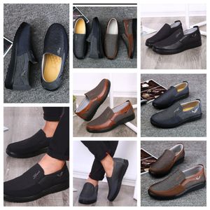 Casual Shoe Gai Sneaker Sports Cloth Shoe Mens Formal Classic Top Shoe Soft Sole Flats Läder Menssko Svart Bekväma mjuka storlekar 38-50