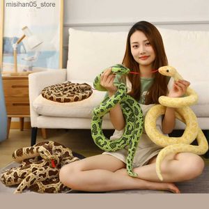Plüschpuppen, 200 cm/300 cm, Riesenschlangen-Plüschtier, simuliert lange goldene Python-Füllung, Schlangenplüsch, Kindergeschenk, Heimdekoration, Q240322