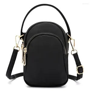 Borse a tracolla Mini borsa a tracolla moda per donne Ragazze adolescenti Borsa piccola femminile in nylon nero per cellulare