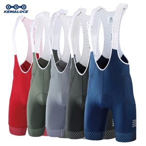 Kemaloce Men Cycling BIB Shorts Solid Blue Black 5D Gel Pad Mountain Rower Shorts High End Outdoor Rower Tight