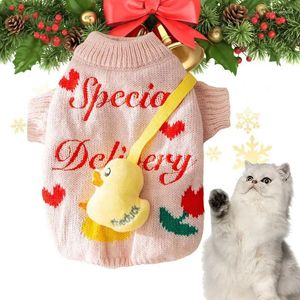 Costumi per gatti Abbigliamento per animali domestici in stile natalizio Maglioni caldi invernali per cani di piccola taglia media Dolcevita lavorato a maglia maglione per cuccioli Chihuahua